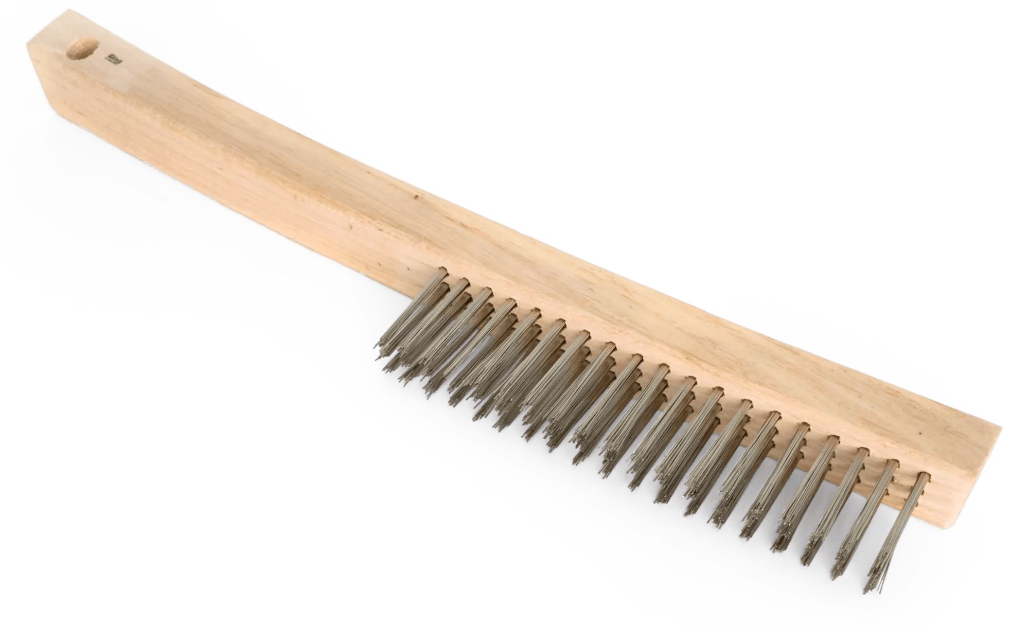 14" x 1" Bent Handle Stainless Steel Wire Scratch Brush
