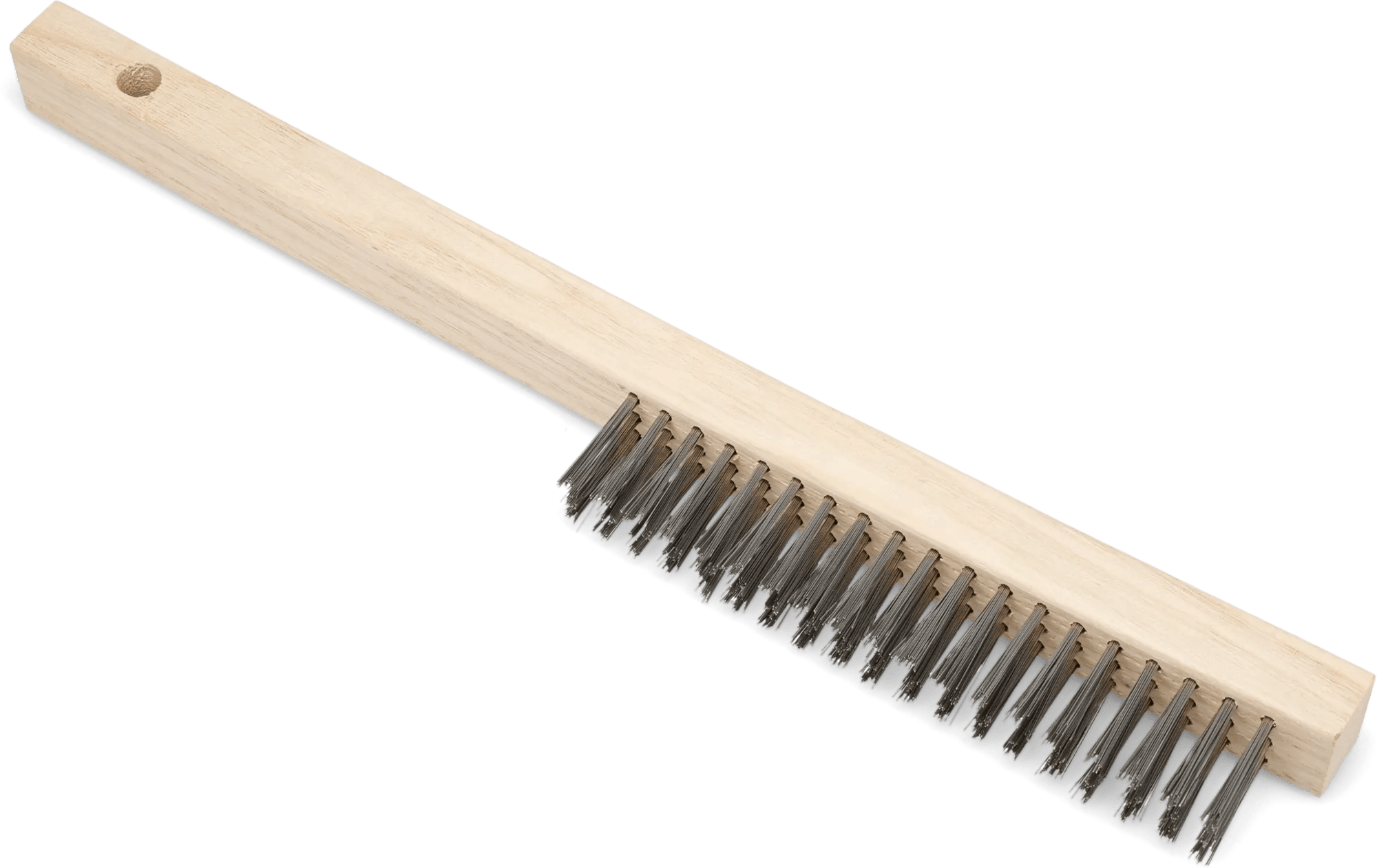 14" x 1" Bent Handle Stainless Steel Wire Scratch Brush