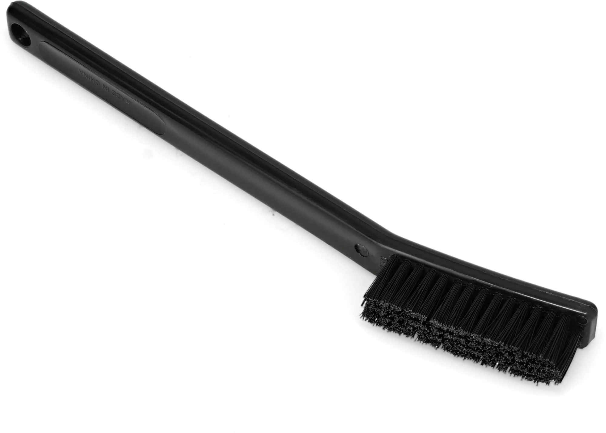 6-1/2" x 1/2" Mini Bent Handle Black Nylon Scratch Brush