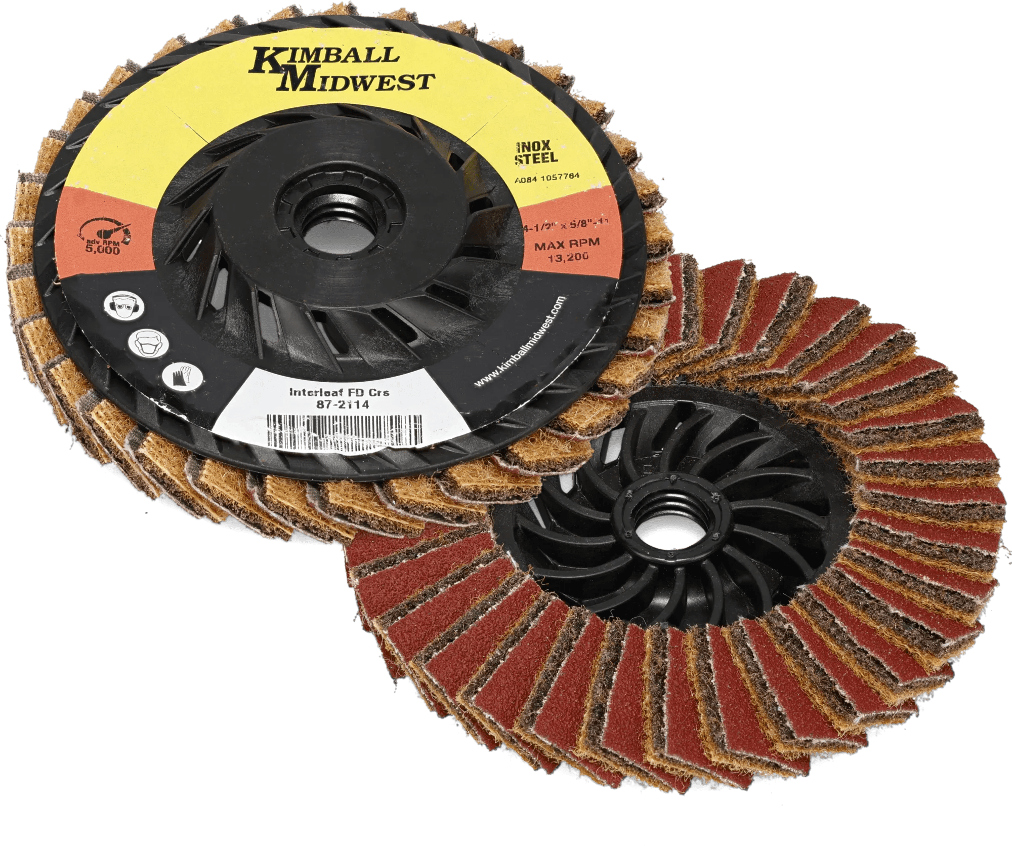 4-1/2" x 5/8"-11" Coarse Interleaf Flap Disc - 10 Pack