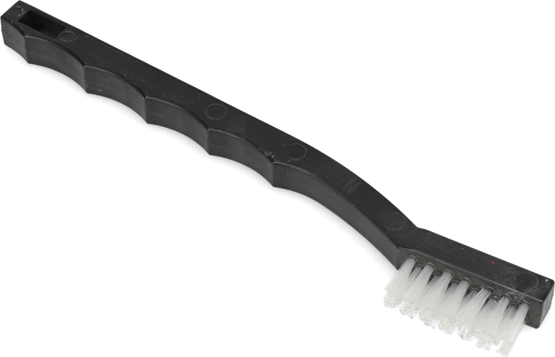 7-1/2" x 1/2" Mini Bent Handle White Nylon Scratch Brush