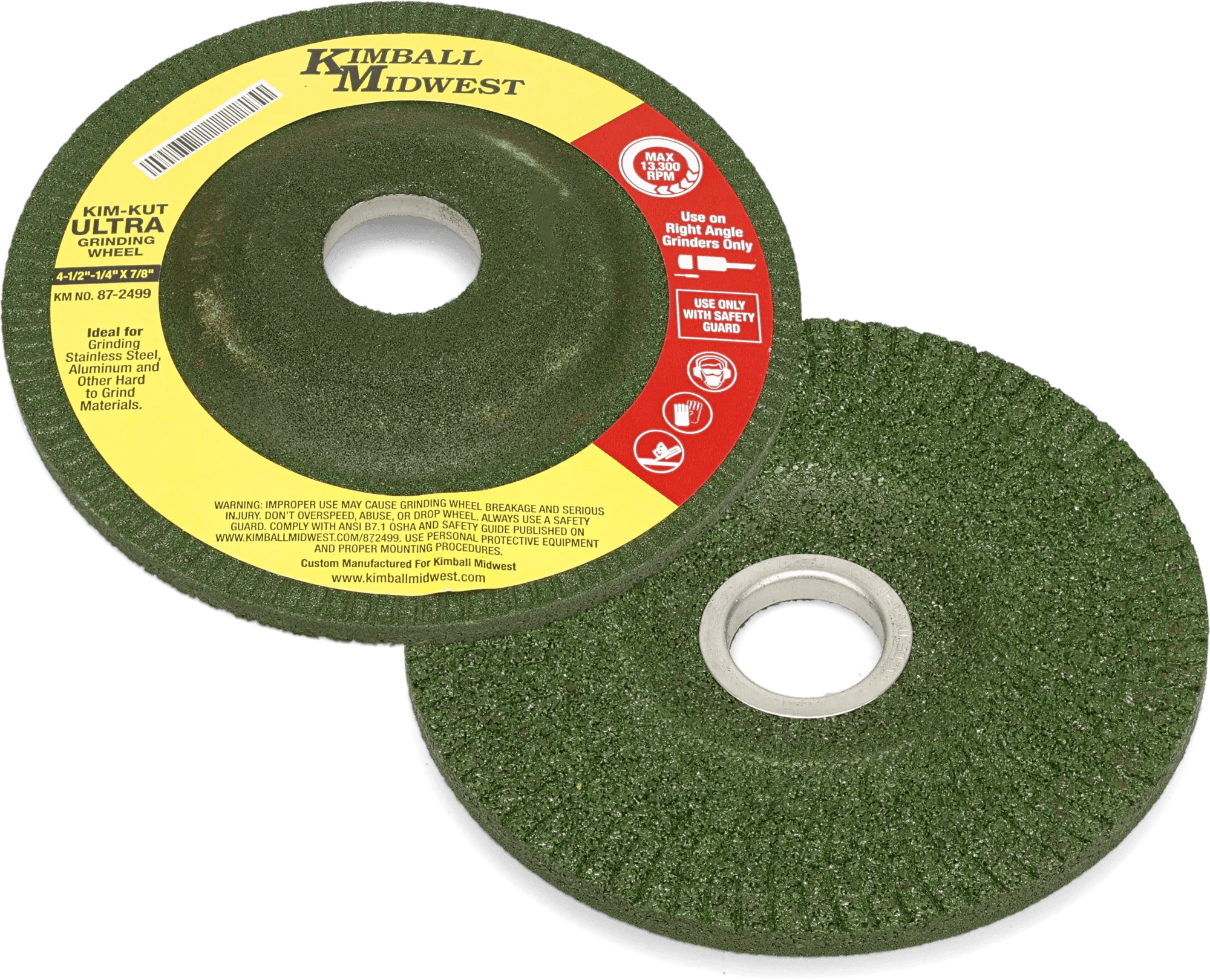 4-1/2" x 1/4" x 7/8" 36 Grit Kim-Kut™ Ultra Grinding Wheel - 5 Pack
