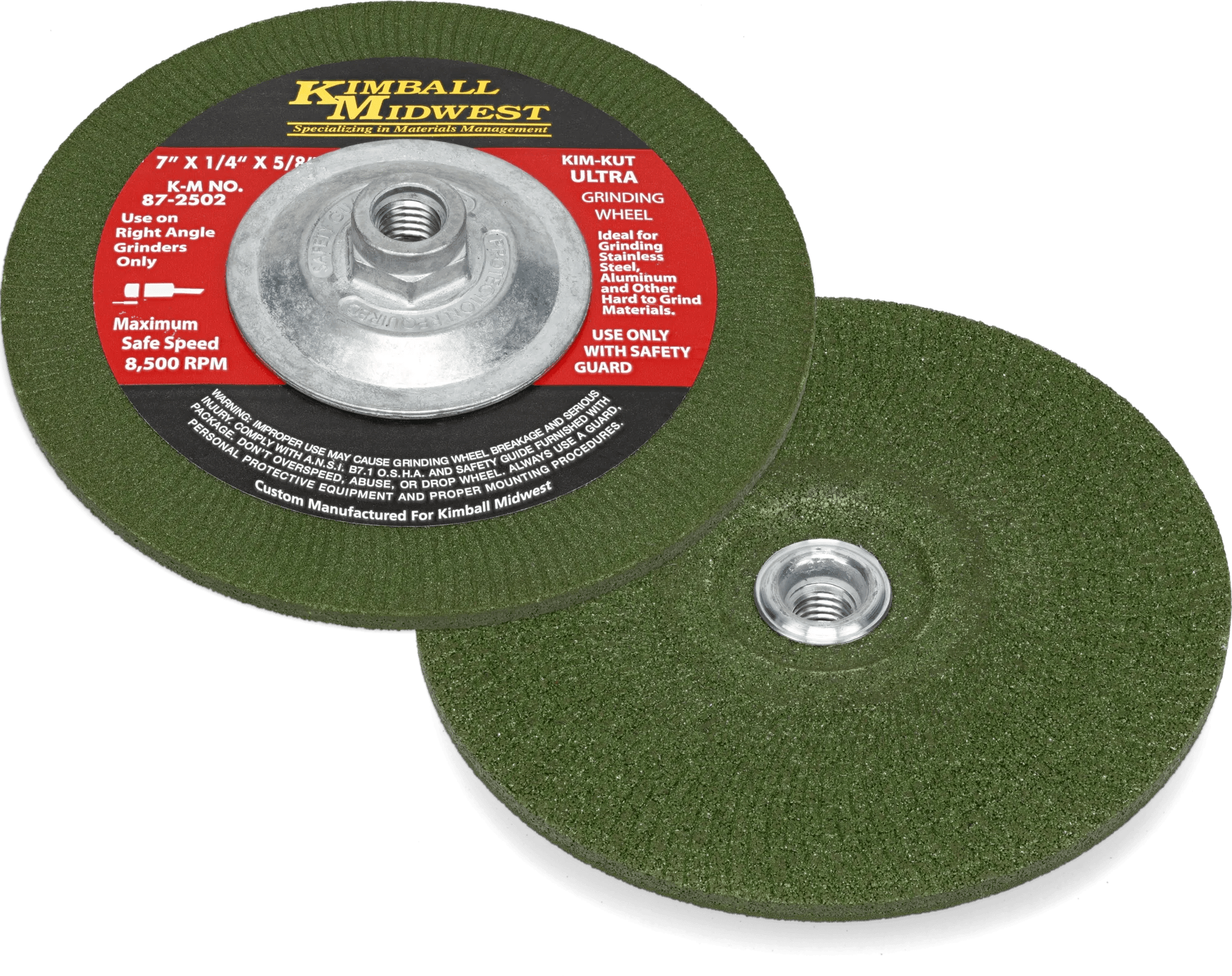 7" x 1/4" 5/8"-11 36 Grit Kim-Kut™ Ultra Grinding Wheel - 10 Pack