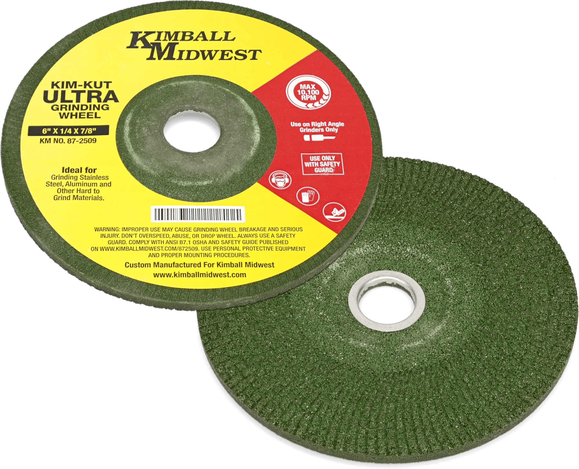 6" x 1/4" x 7/8" 36 Grit Kim-Kut™ Ultra Grinding Wheel - 5 Pack
