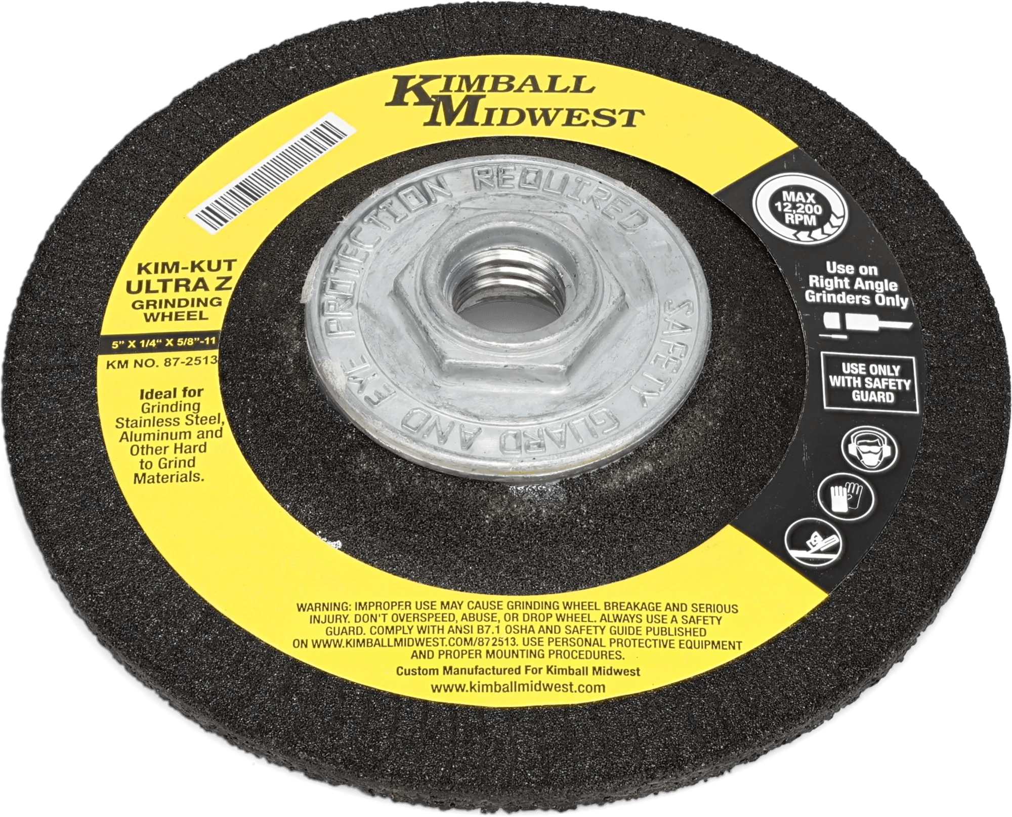 5" x 1/4" x 5/8"-11 24 Grit Kim-Kut Ultra Z Grinding Wheel - 10 Pack