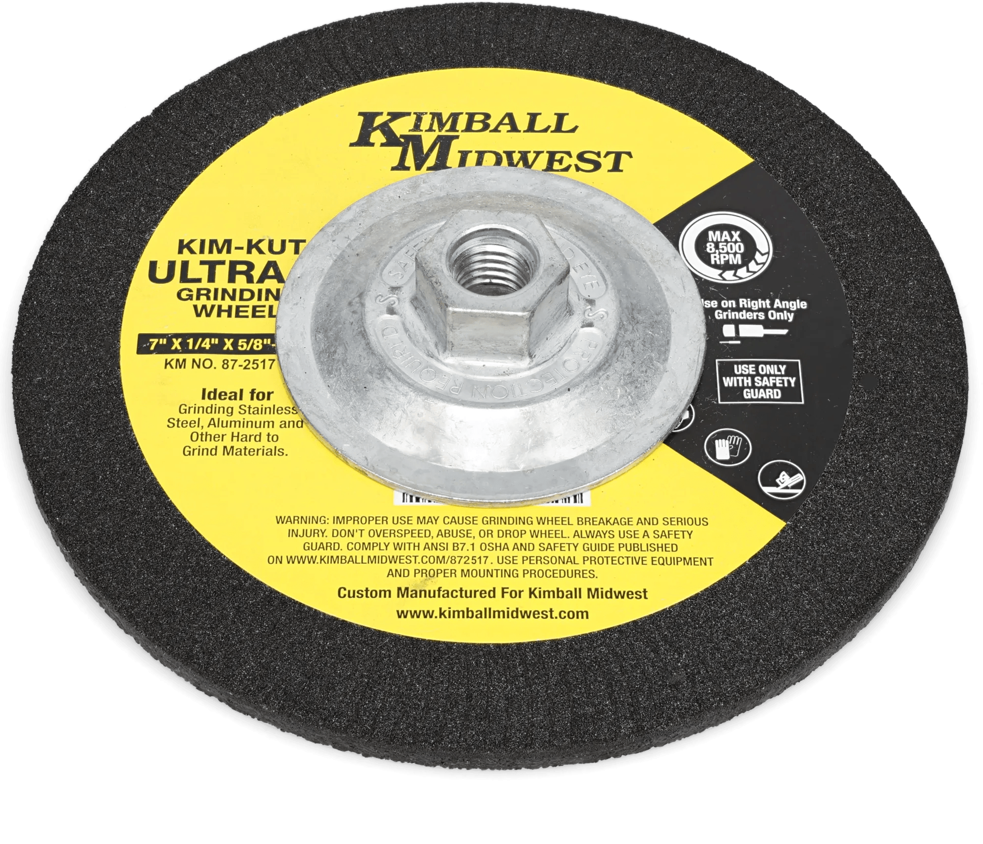 7" x 1/4" x 5/8"-11 24 Grit Kim-Kut Ultra Z Grinding Wheel