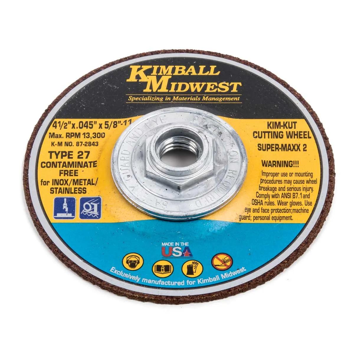 4-1/2" x .045" x 5/8"-11 Type 27 Kim-Kut™ Super-Maxx 2™ Cut-Off Wheel - Bulk