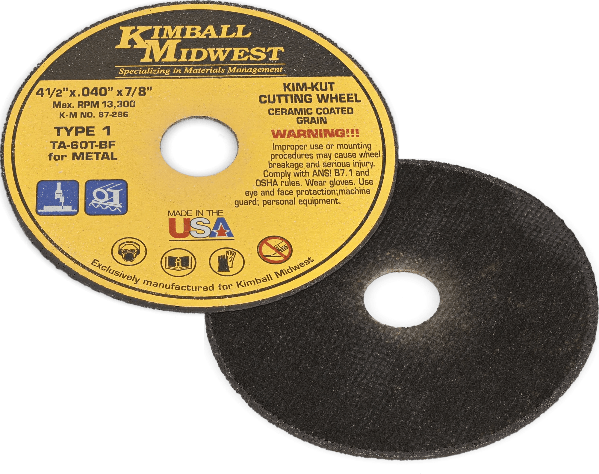 Kim-Kut™ Type-1 Cut-Off Wheels for Angle Grinders