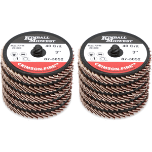3" 40 Grit Type R Crimson-Fire™ Mini Ceramic Grain Flap Disc - Bulk