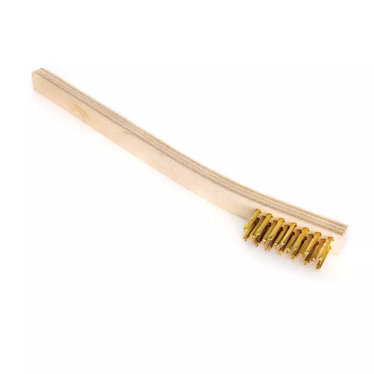 8" x 1/2" Mini Bent Handle Brass Wire Scratch Brush