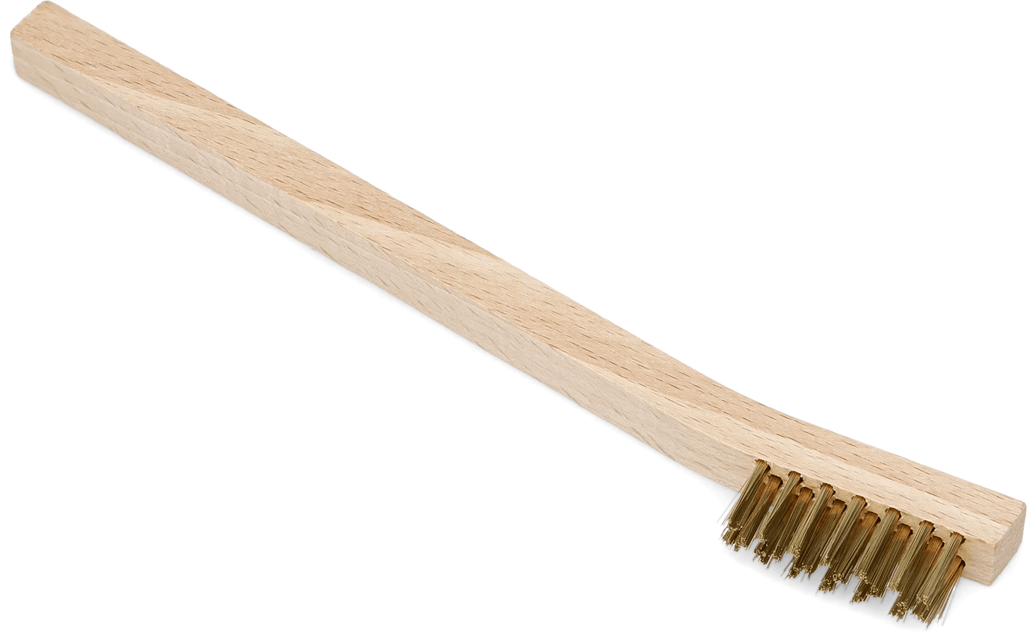 8" x 1/2" Mini Bent Handle Brass Wire Scratch Brush