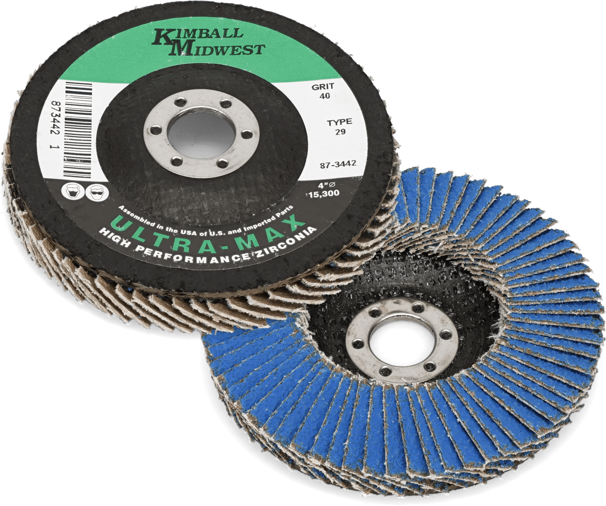 4-1/2" x 7/8" 80 Grit Type 29 Ultra-Max Zirconia Flap Disc - Small