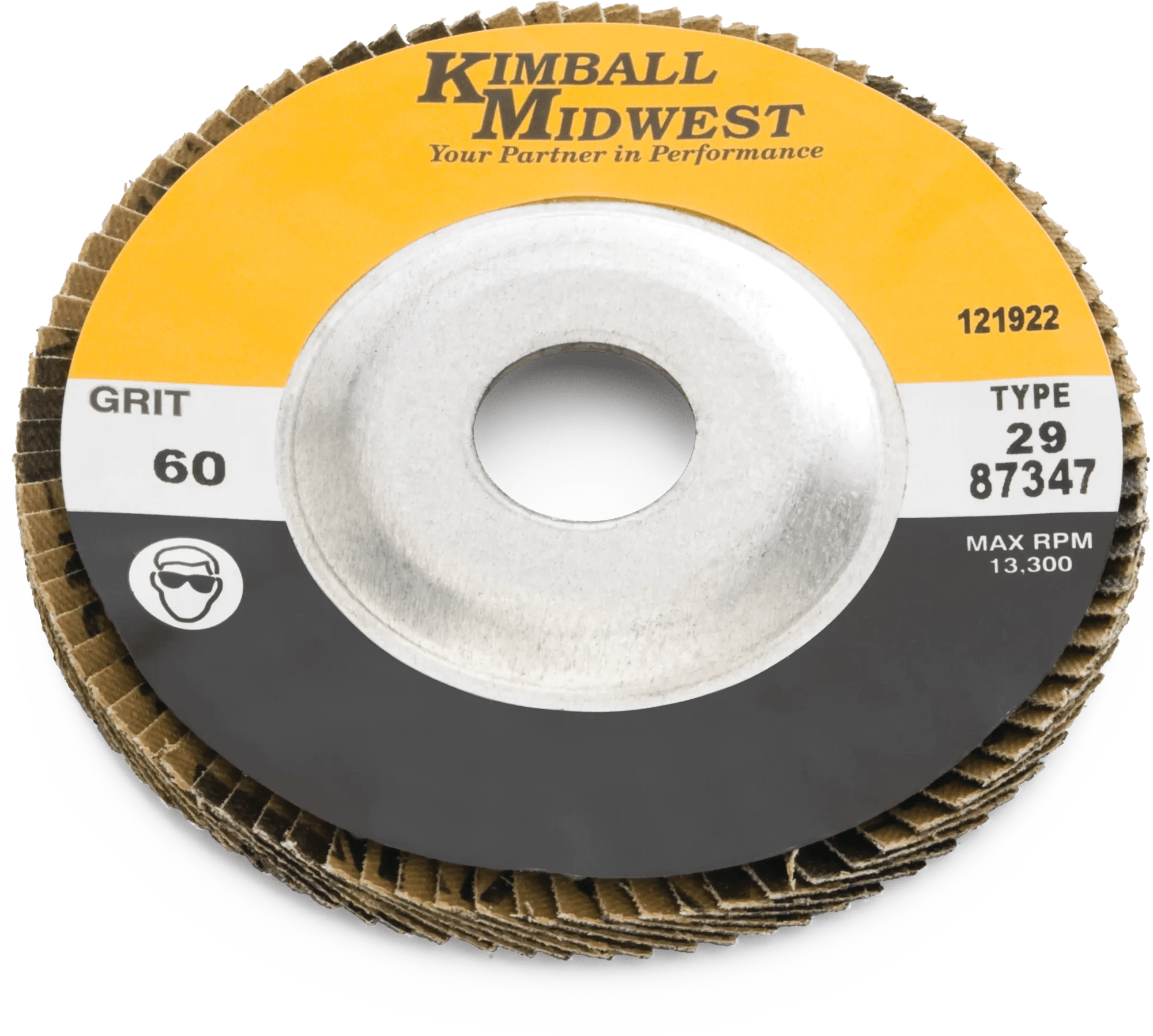 5" x 7/8" 60 Grit Type 29 Zirconia Flap Disc