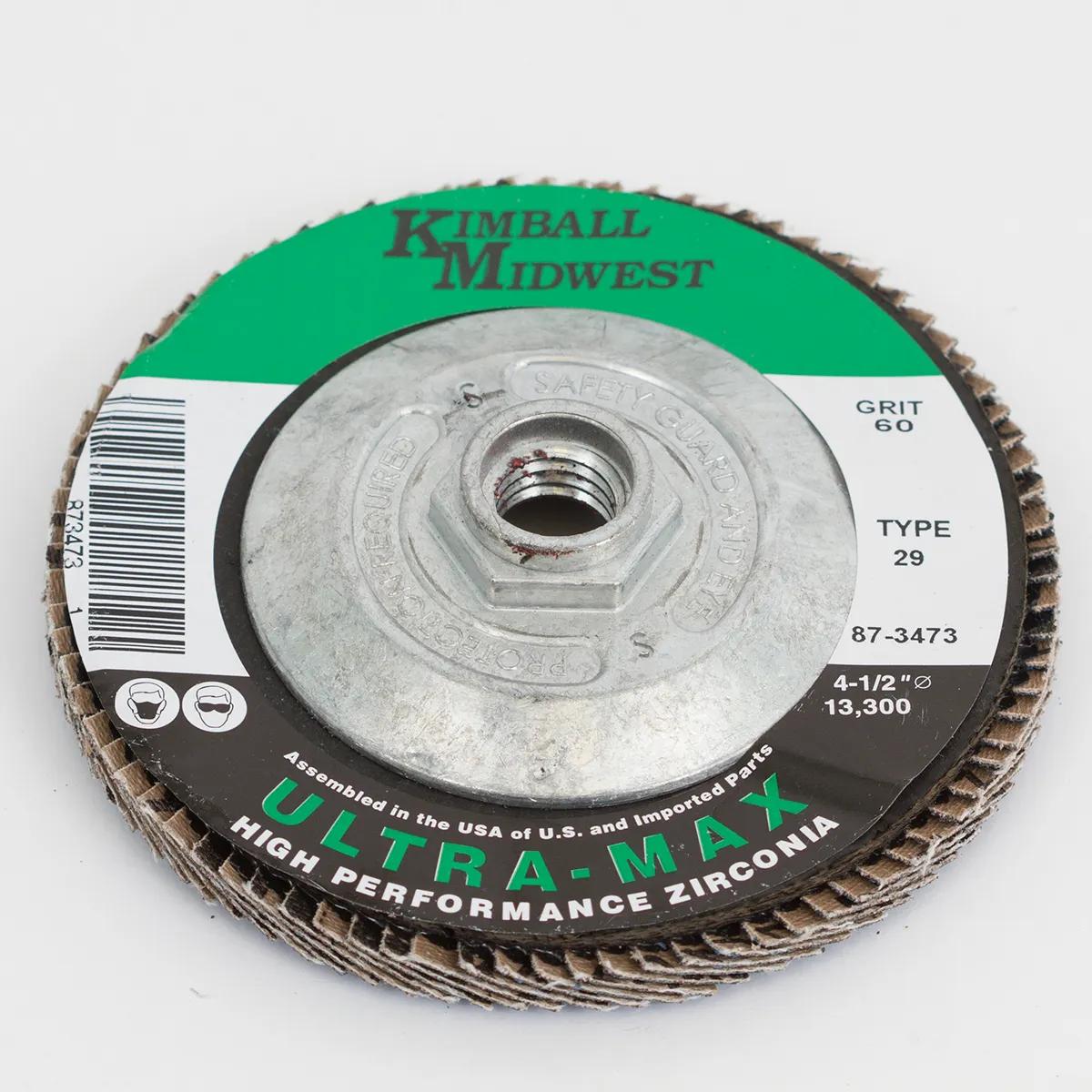 4-1/2" x 5/8"-11 60 Grit Type 29 Ultra-Max Zirconia Flap Disc