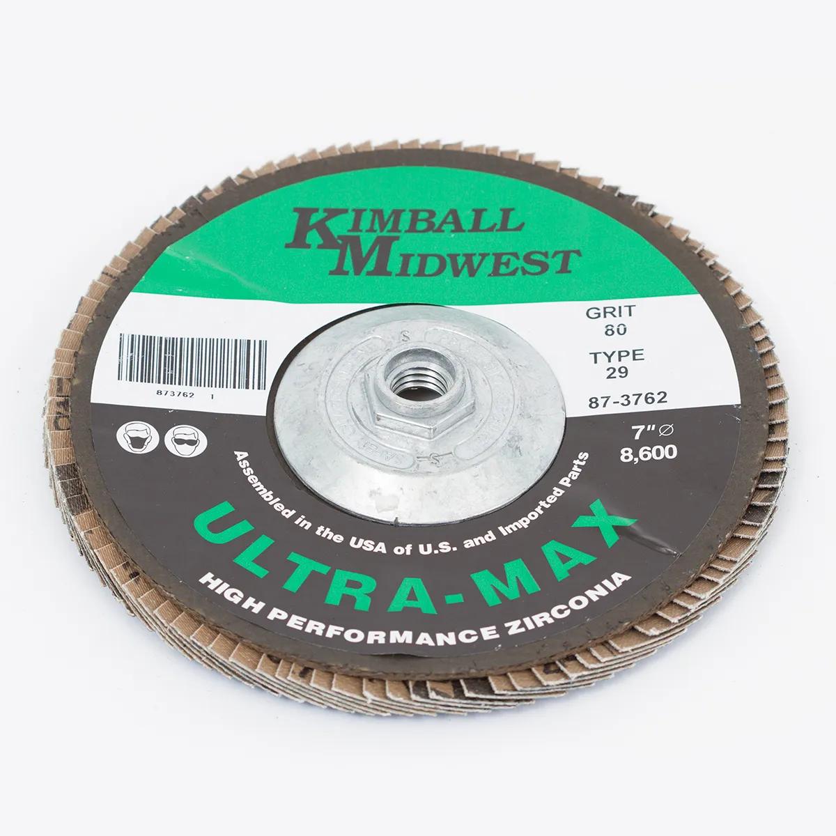 7" x 5/8"-11 80 Grit Type 29 Ultra-Max Zirconia Flap Disc