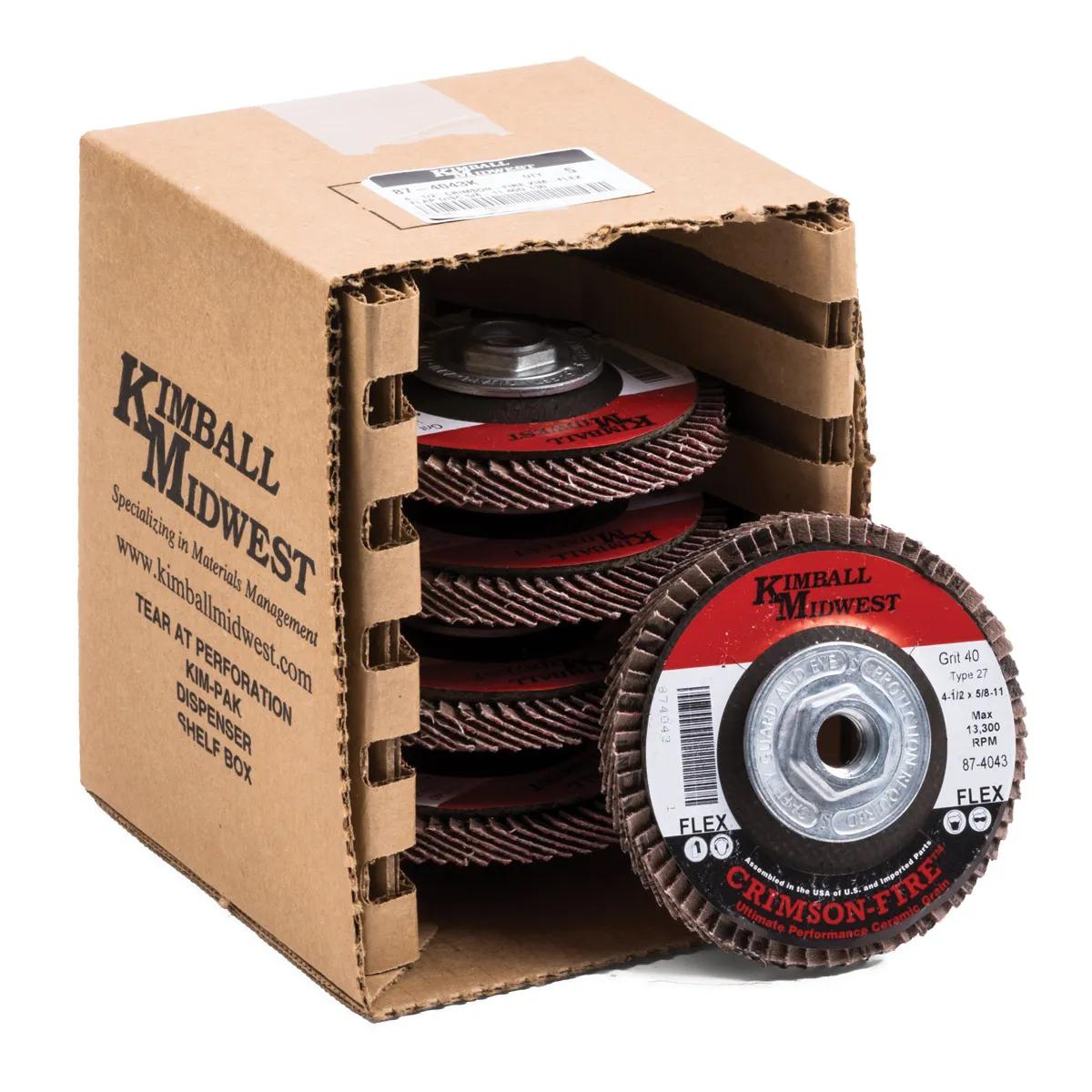 4-1/2" x 5/8"-11 40 Grit Type 27 Crimson-Fire™ Flex Flap Disc