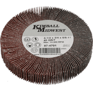 4-1/2" x 3/4" x 5/8"-11 40 Grit Angle Grinder Flap Wheel