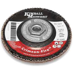 4-1/2" x 5/8"-11 80 Grit Type 29 Crimson Fire™ Flap Disc - Bulk