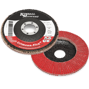 4-1/2" x 7/8" 80 Grit Type 29 Crimson Fire™ Flap Disc - 5 Pack