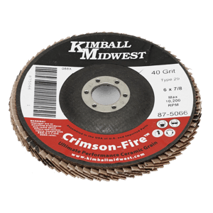 6" x 7/8" 40 Grit Type 29 Crimson Fire™ Flap Disc