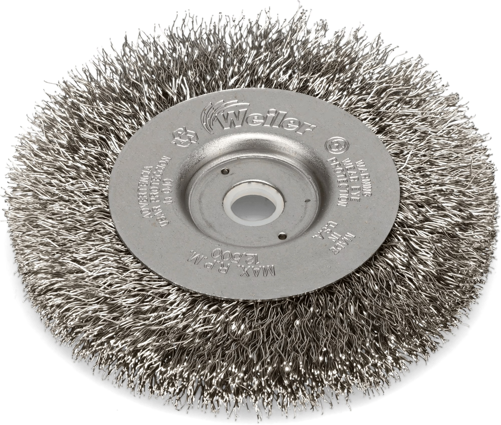 4" x 1/2" Narrow Face Stainless Steel Wire Brush Wheel