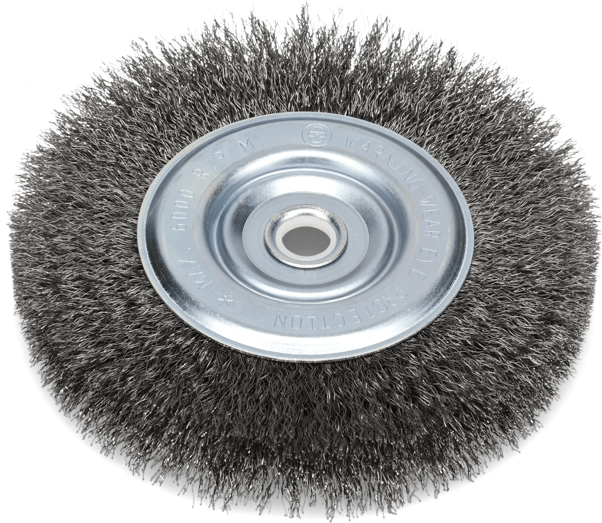 6" x 9/16" Narrow Face Steel Wire Brush Wheel