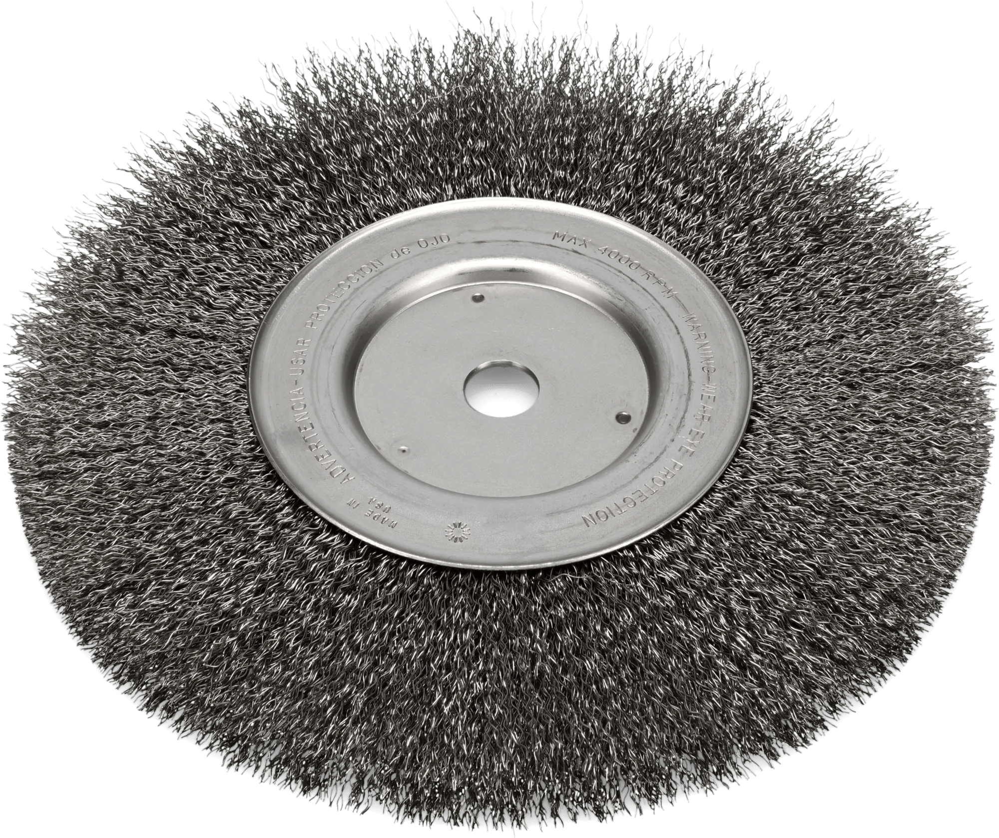 10" x 3/4" Narrow Face Steel Wire Brush Wheel