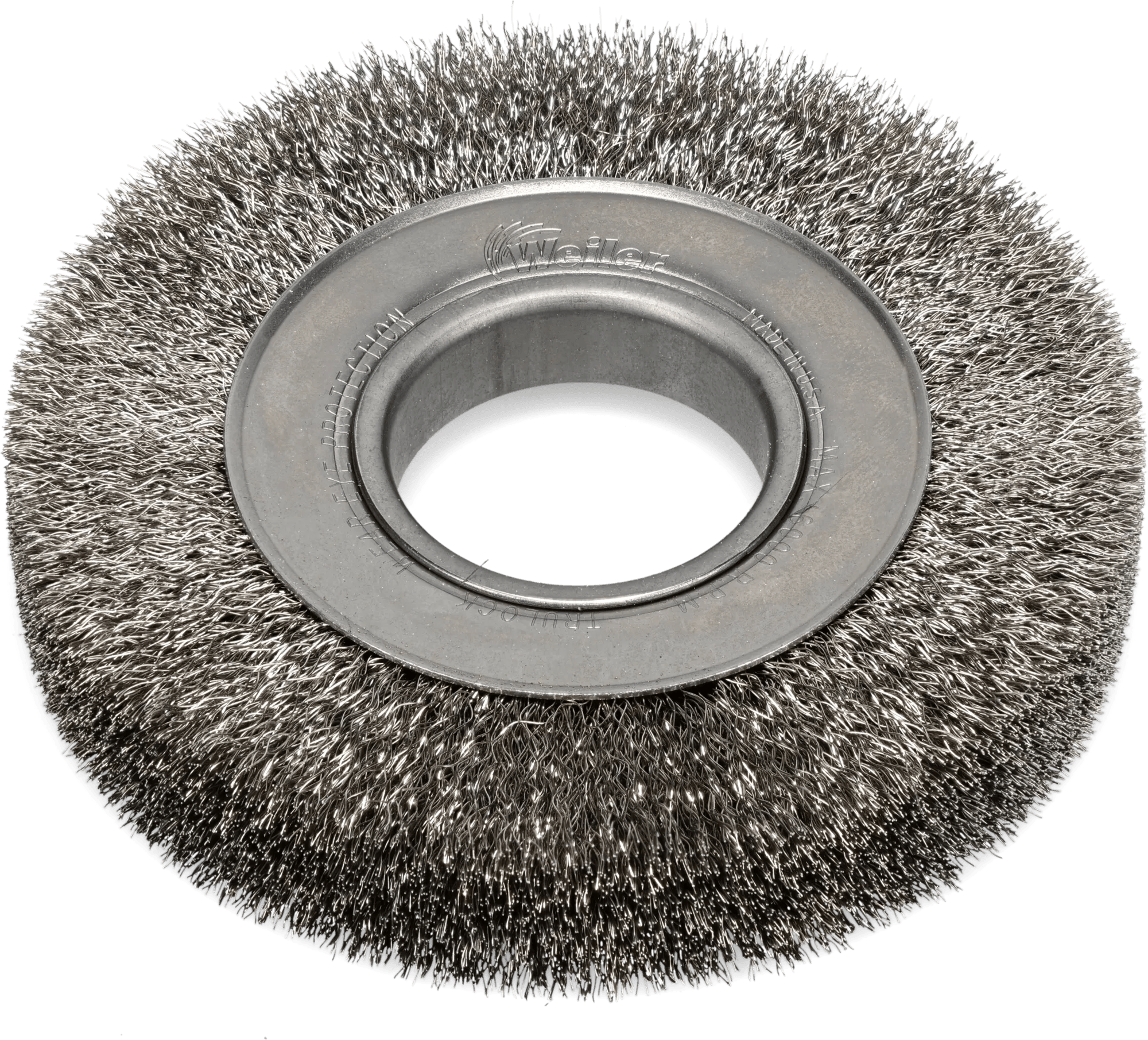 6" x 1" Medium Face Stainless Steel Wire Brush Wheel