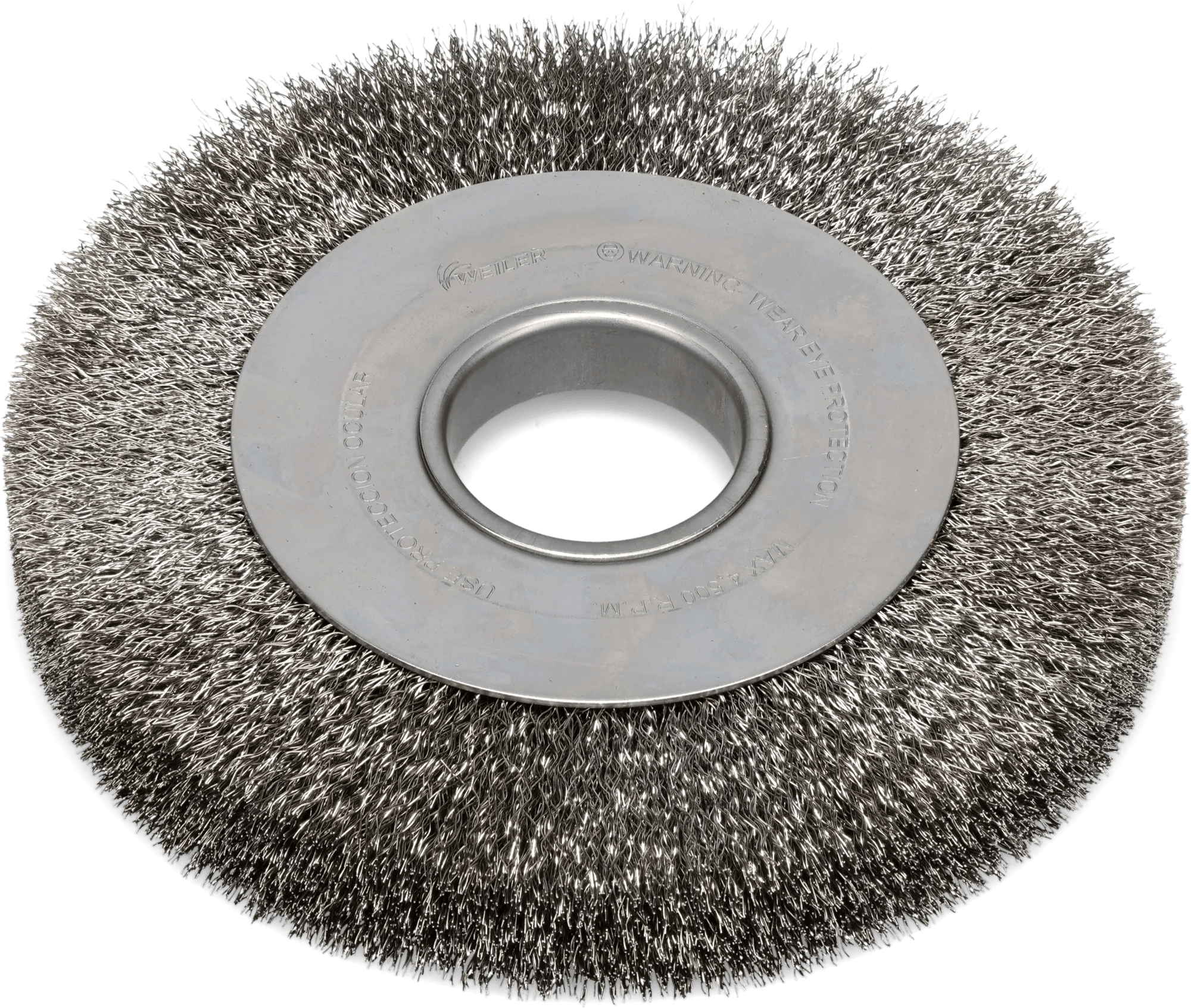 8" x 1" Medium Face Stainless Steel Wire Brush Wheel