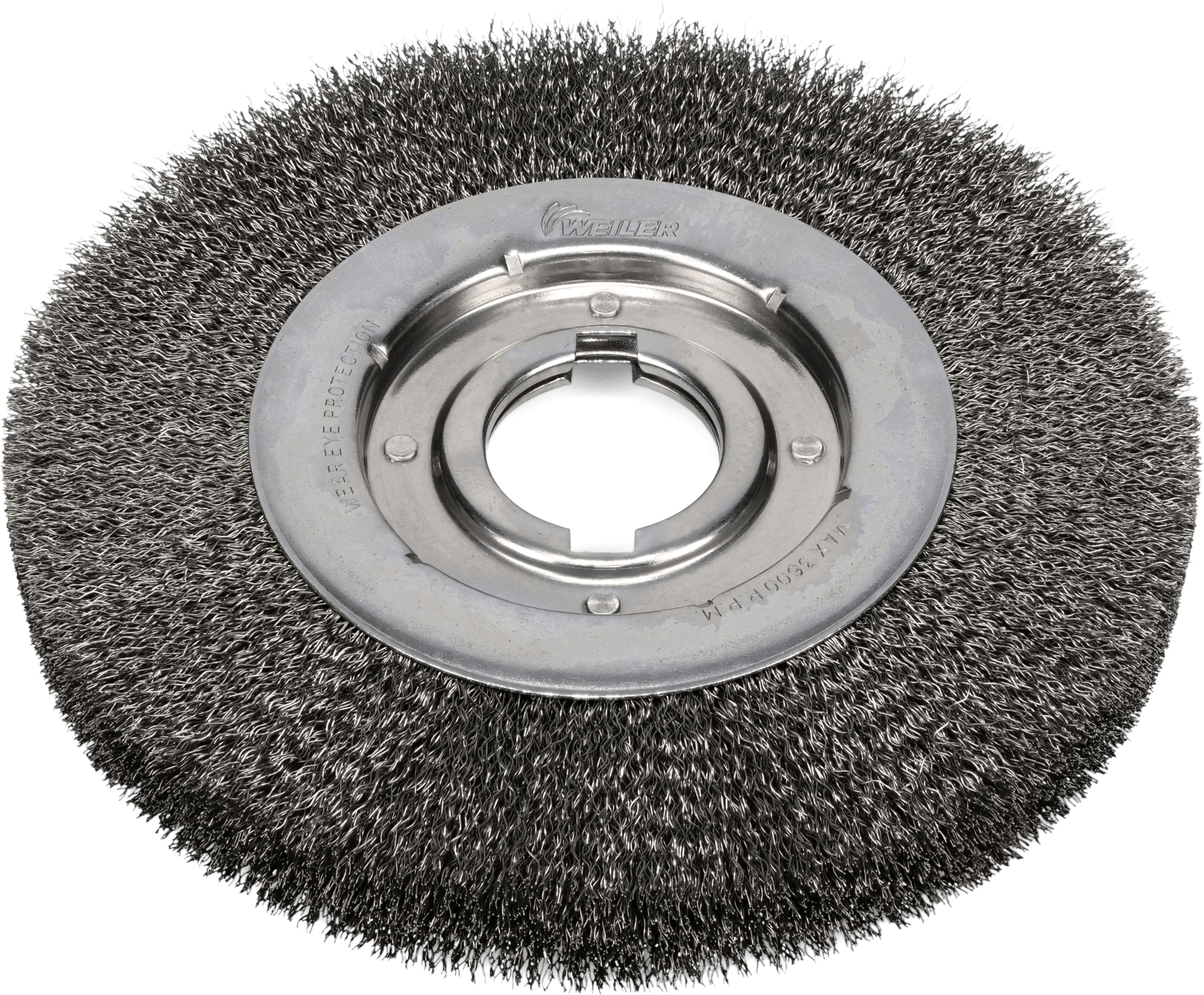 10" x 1-1/8" Medium Face Steel Wire Brush Wheel