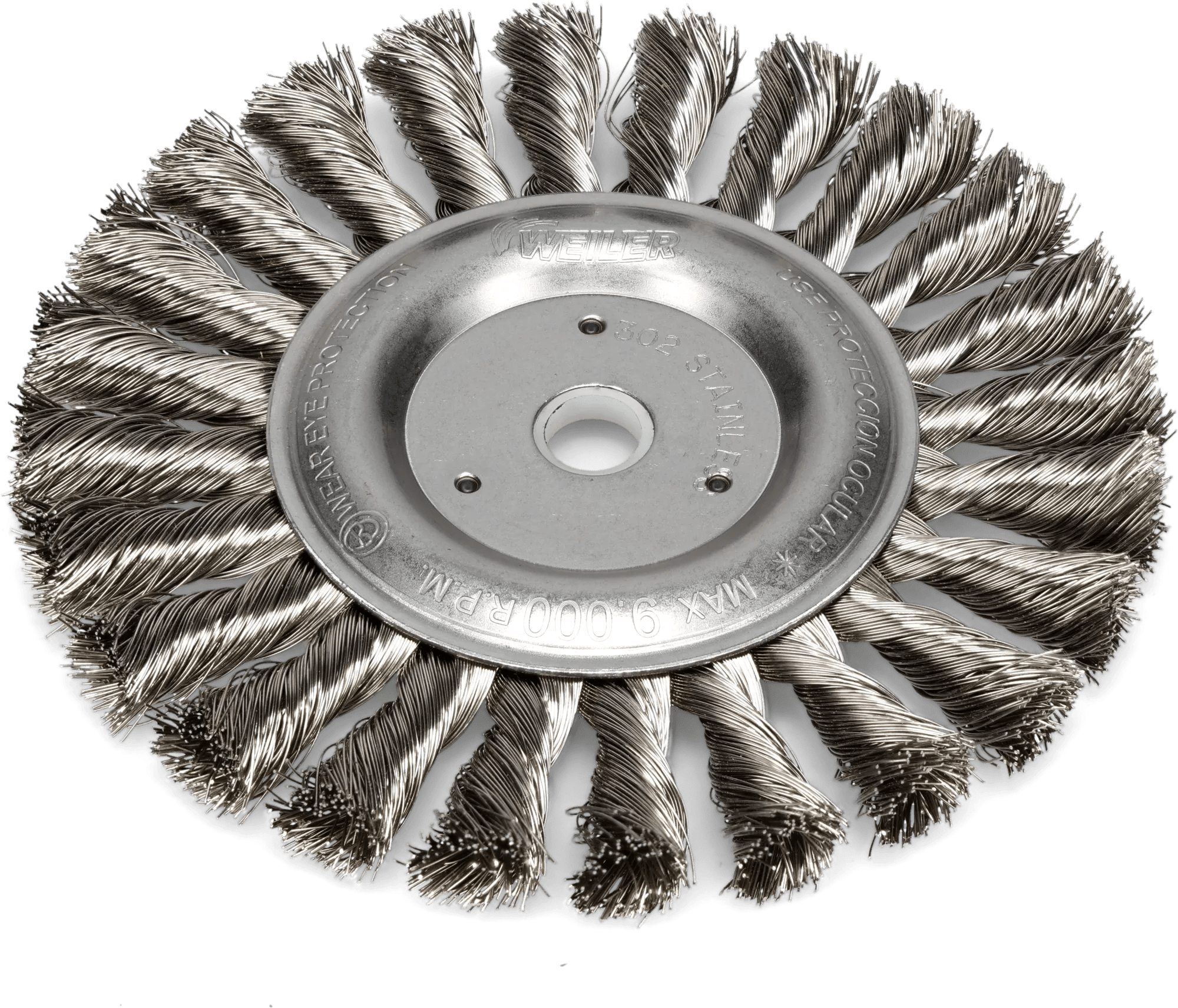 6" x 1/2" Twisted Knot Stainless Steel Wire Brush Wheel