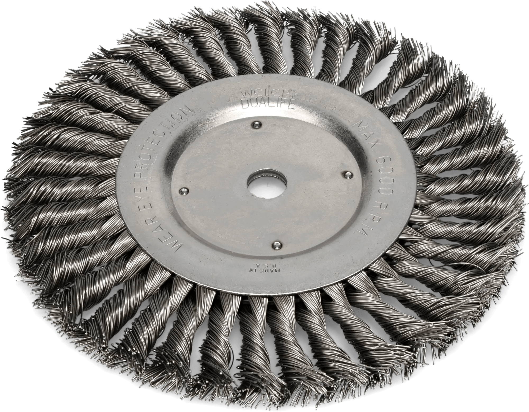 8" x 5/8" x 0.20 Twisted Knot Steel Wire Brush Wheel