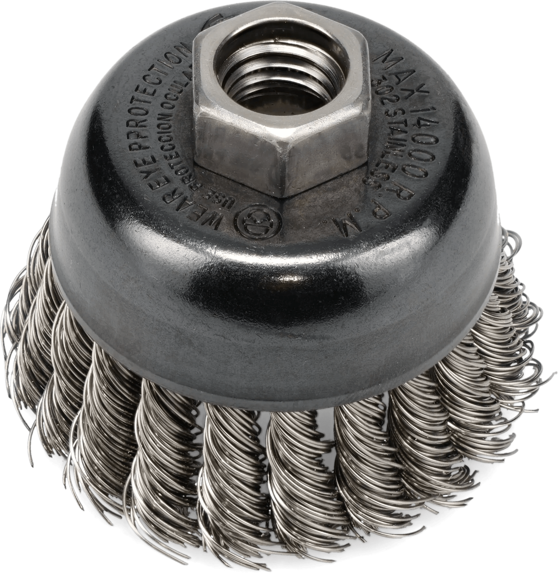 2-3/4" Single Row Twisted Knot Stainless Steel Wire Cup Brush