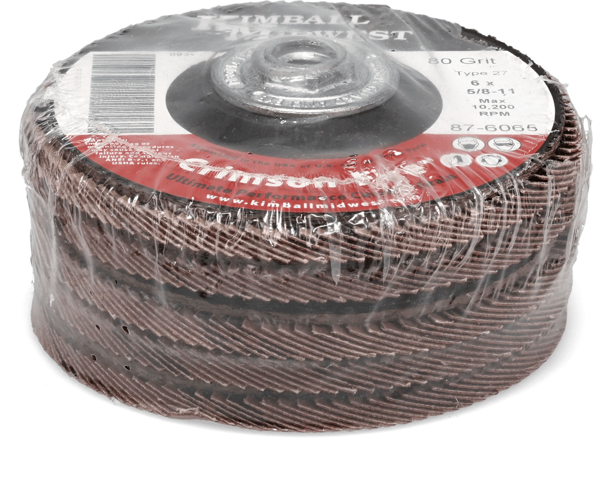 6" x 5/8"-11 80 Grit Type 27 Crimson Fire™ Flap Disc - 5 Pack