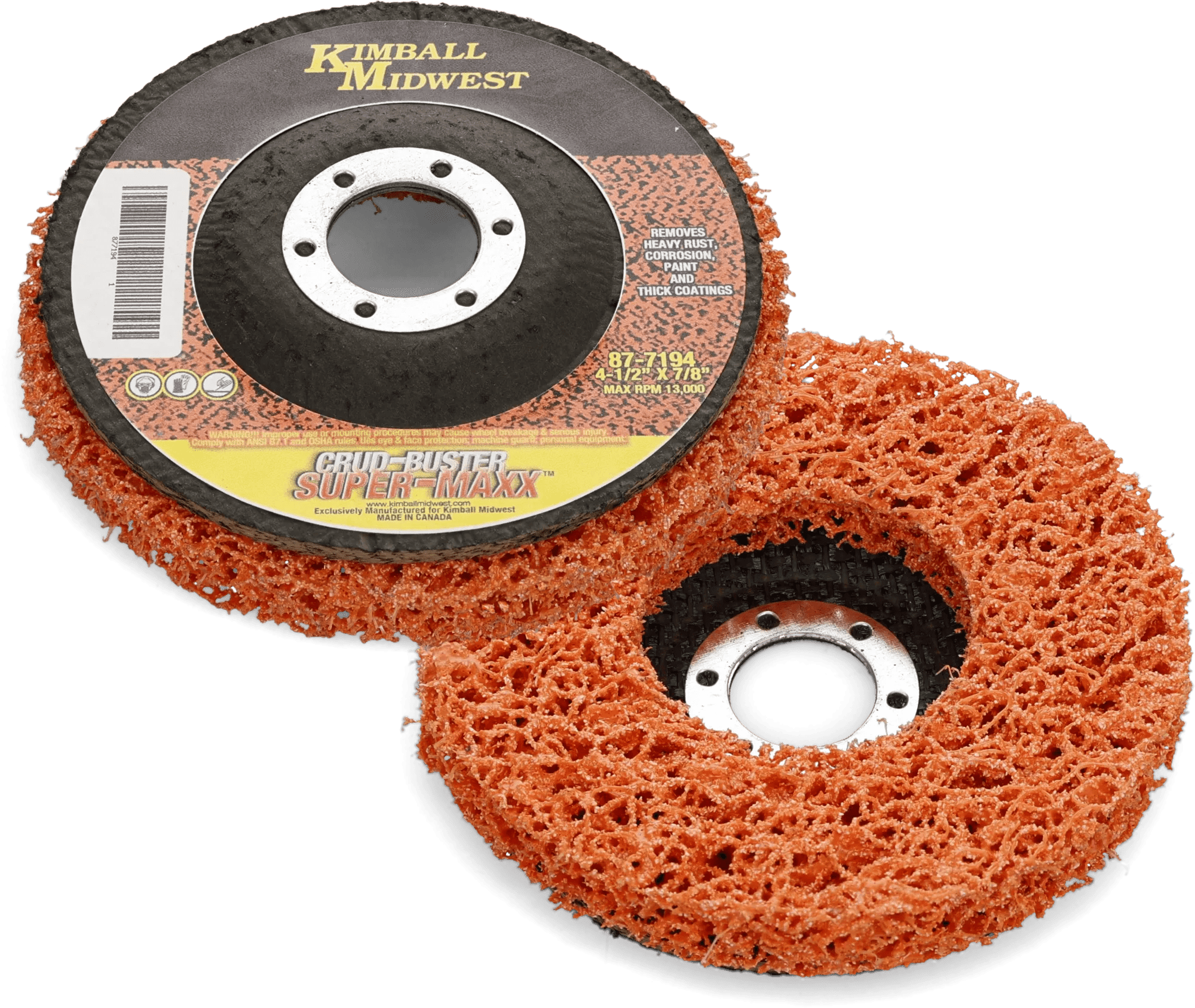 4-1/2" Orange Type R Crud-Buster Super-Maxx™ Ceramic Alumina Stripping Disc