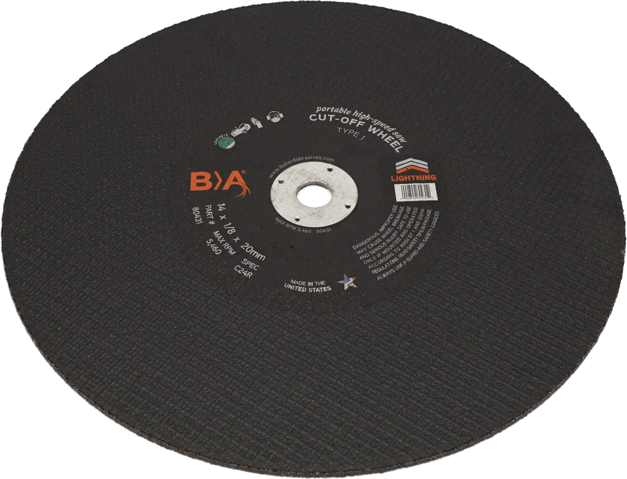 7" x 1/8" Type 1 Diamond Arbor Masonry Cut-Off Wheel