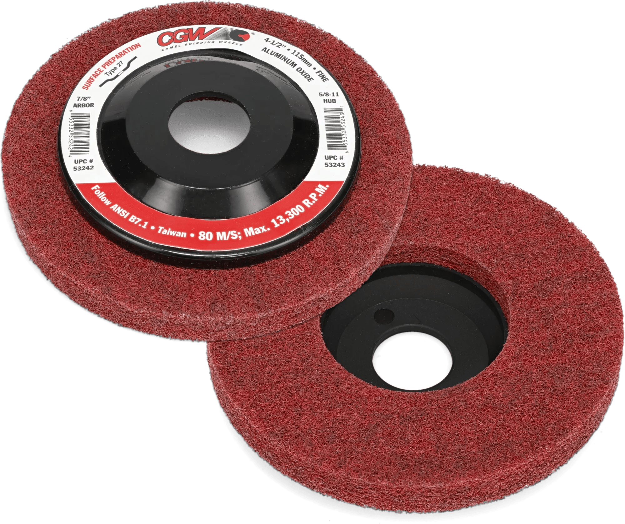4-1/2" x 7/8" General Purpose Aluminum Oxide Surface Preparation Disc