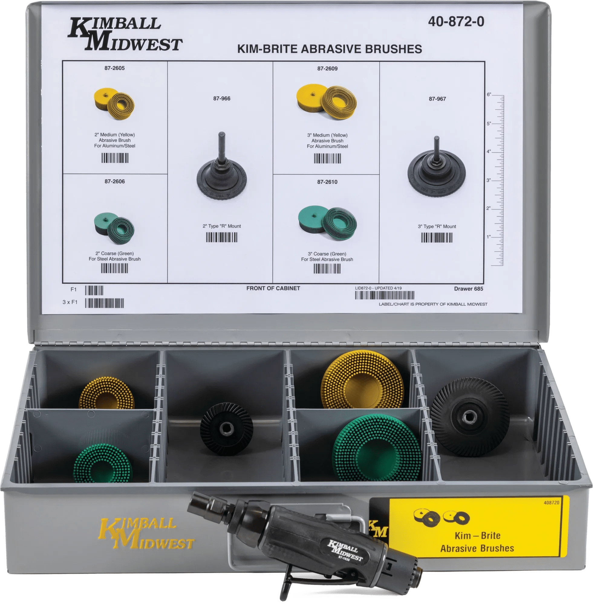 Single Wrench Die Grinder & Kim-Brite™ Abrasive Brush Bundle