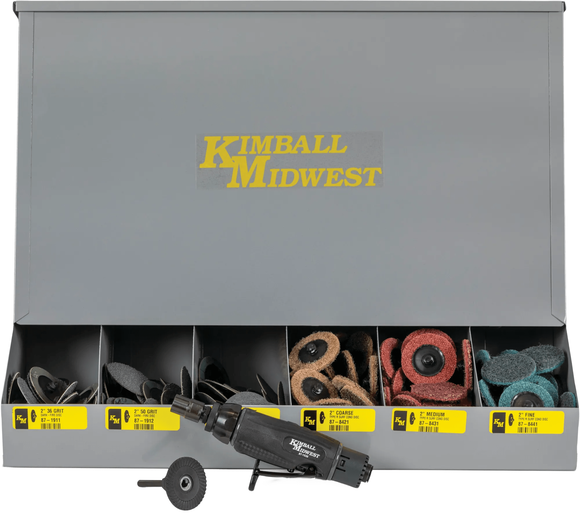 Single Wrench Die Grinder with Surface Conditioning & Grinding Discs Bundle