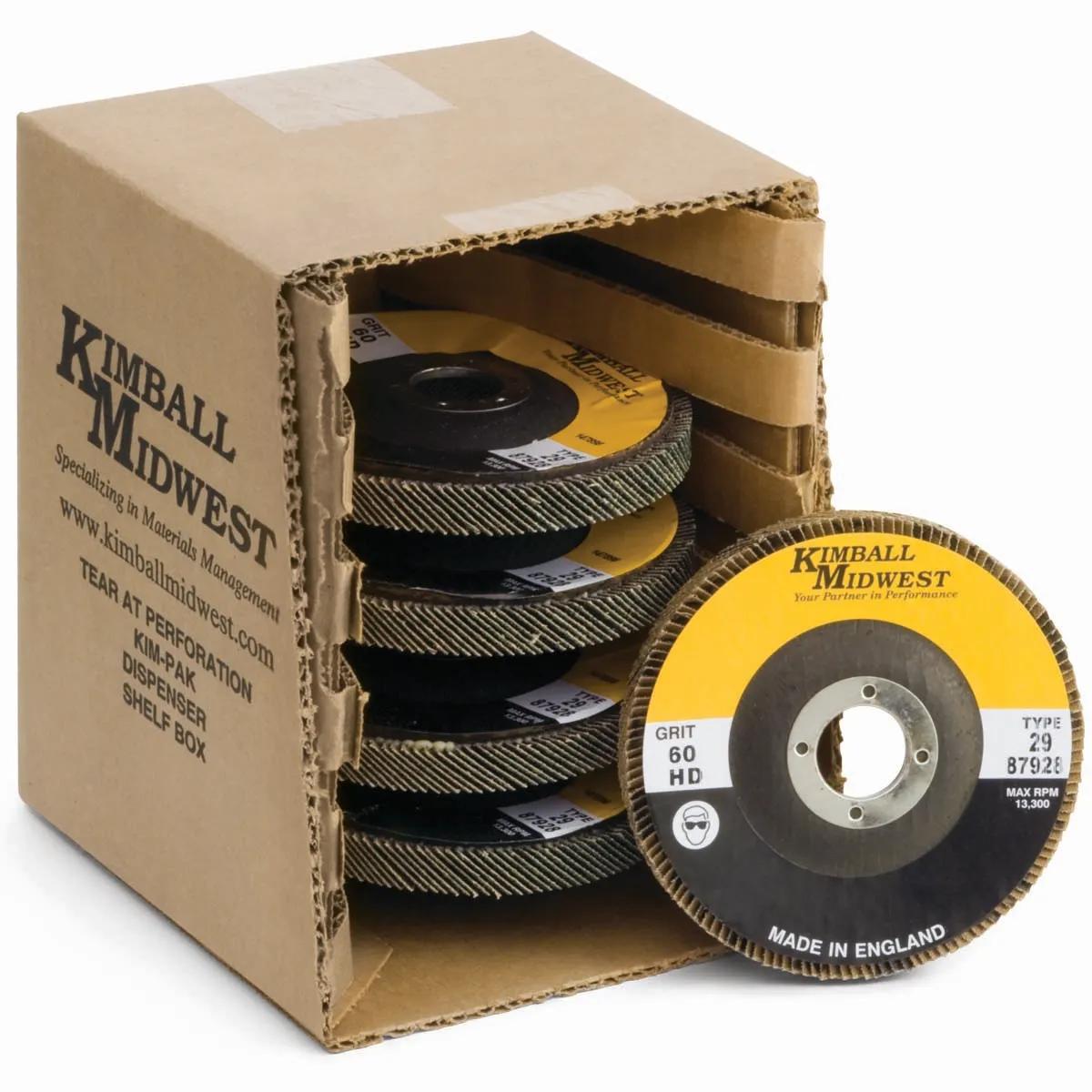 4-1/2" x 7/8" 60 Grit Type 29 High Density Zirconia Ultra Flap Disc - Kim-Pak