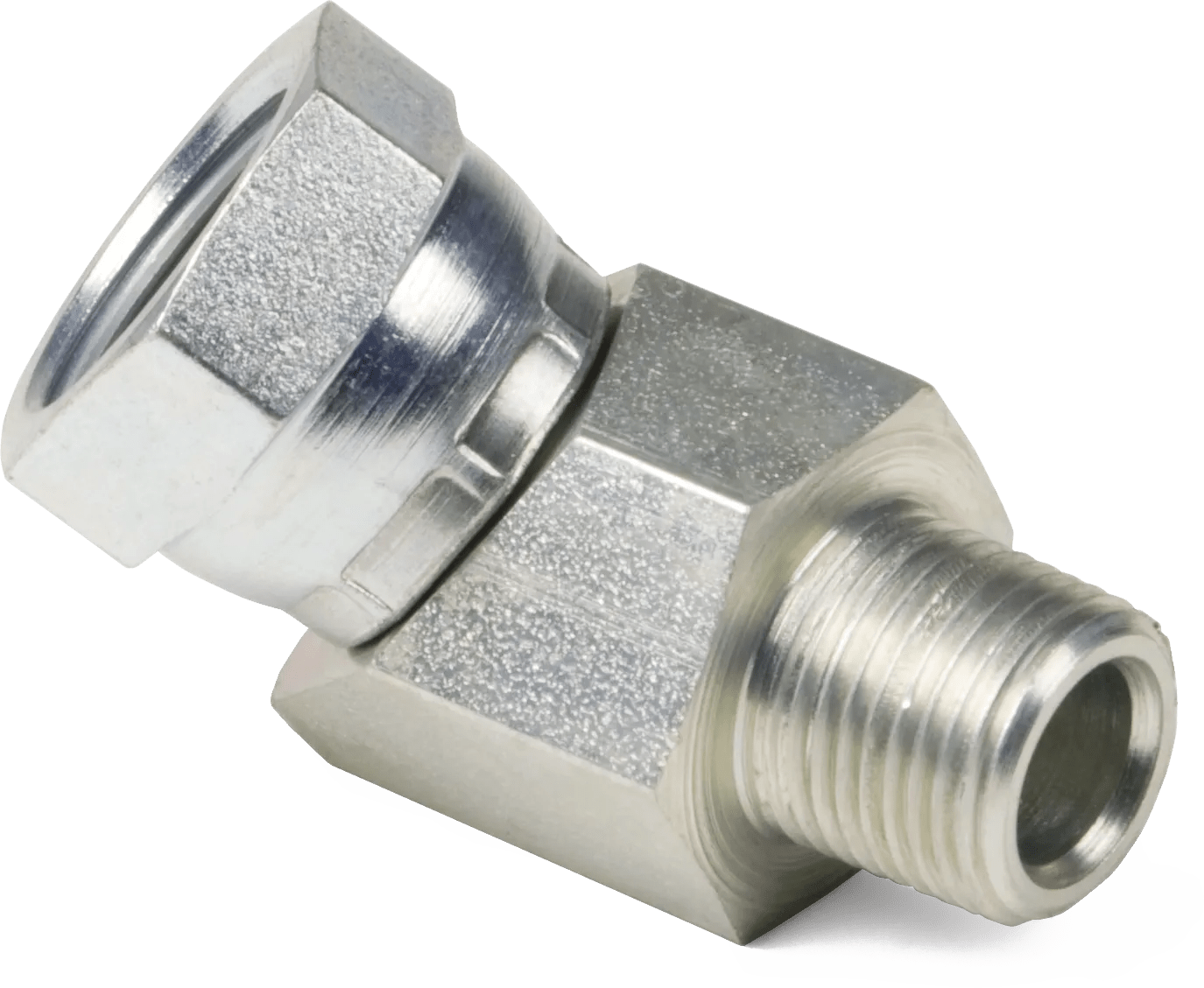 Steel Female NPSM Swivel to Male 45° Elbows