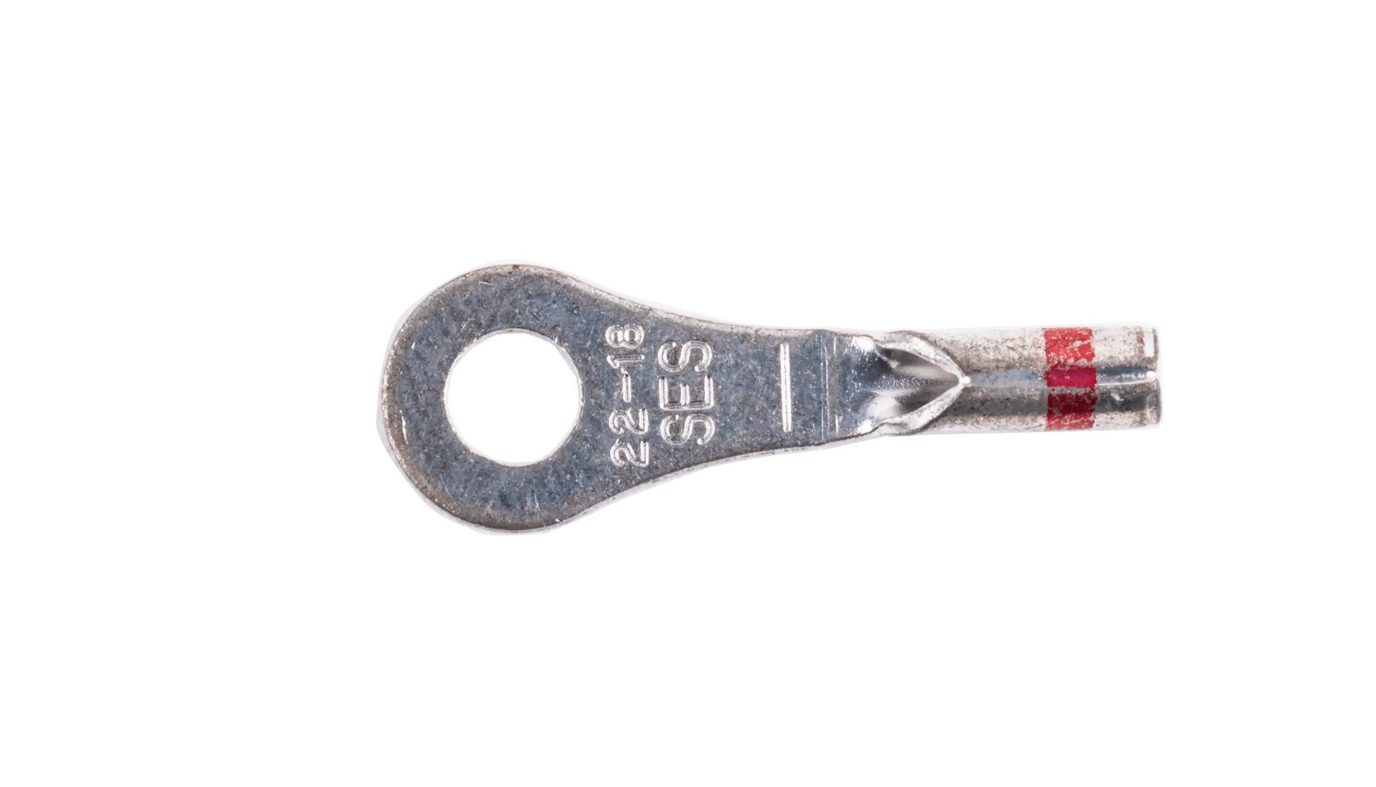 22 - 18 AWG Red Non-Insulated (#6 - #8) Ring Terminal - 25 Pack