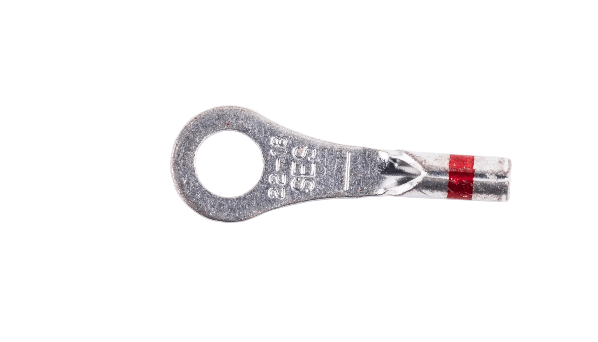 22 - 18 AWG Red Non-Insulated (#8 - #10) Ring Terminal - 25 Pack