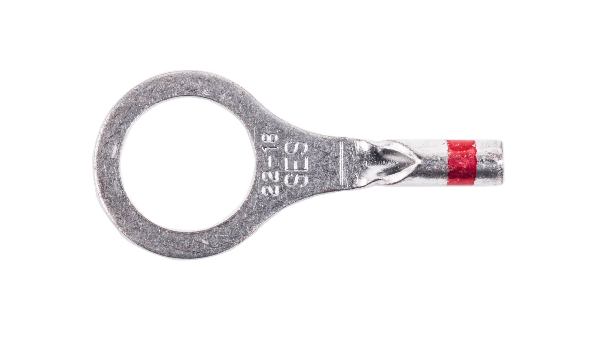 22 - 18 AWG Red Non-Insulated (5/16" - 3/8") Ring Terminal - 25 Pack