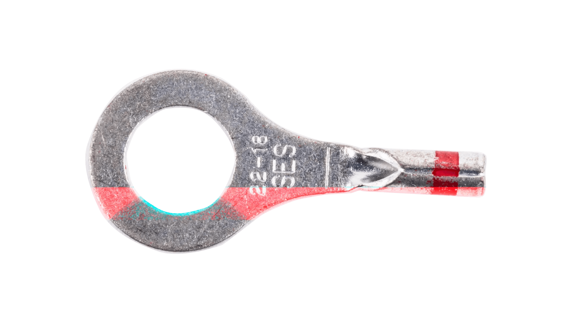 22 - 18 AWG Red Non-Insulated (1/4" - 5/16") Ring Terminal - 25 Pack