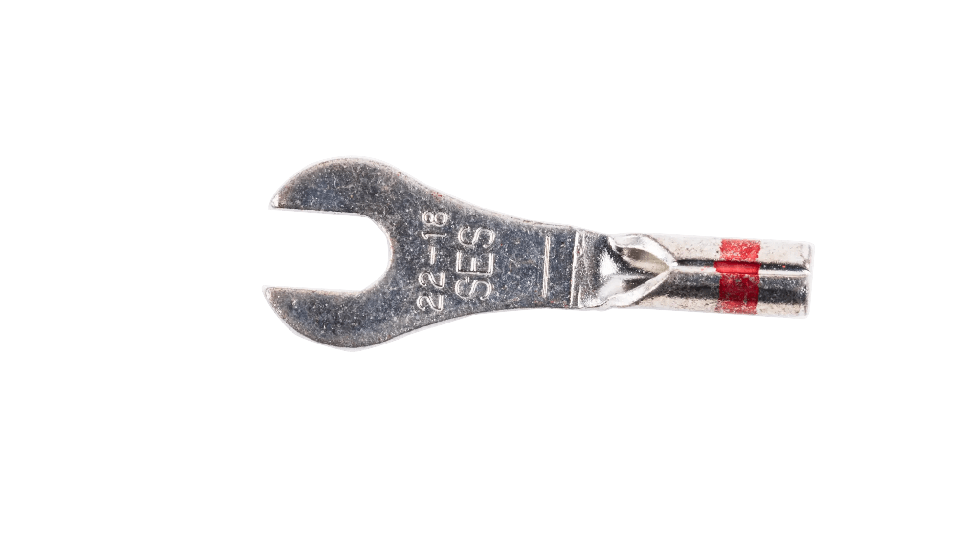 22 - 18 AWG Red Non-Insulated (#4 - #6) Spade Terminal - 25 Pack
