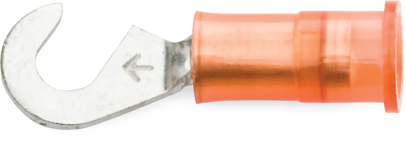 22 - 18 AWG Red Nylon Insulated Enduralon™ (#4 - #6) Hook Terminal - 50 Pack