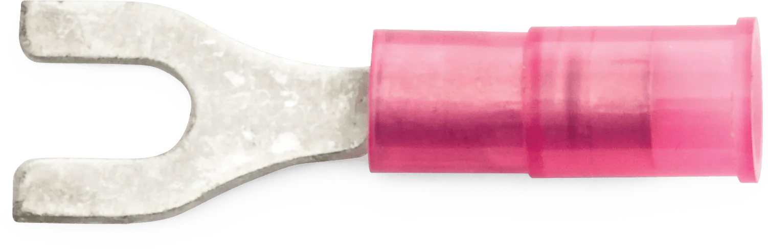 22 - 18 AWG Red Nylon Insulated Enduralon™ (#4 - #6) Spade Terminal - 50 Pack