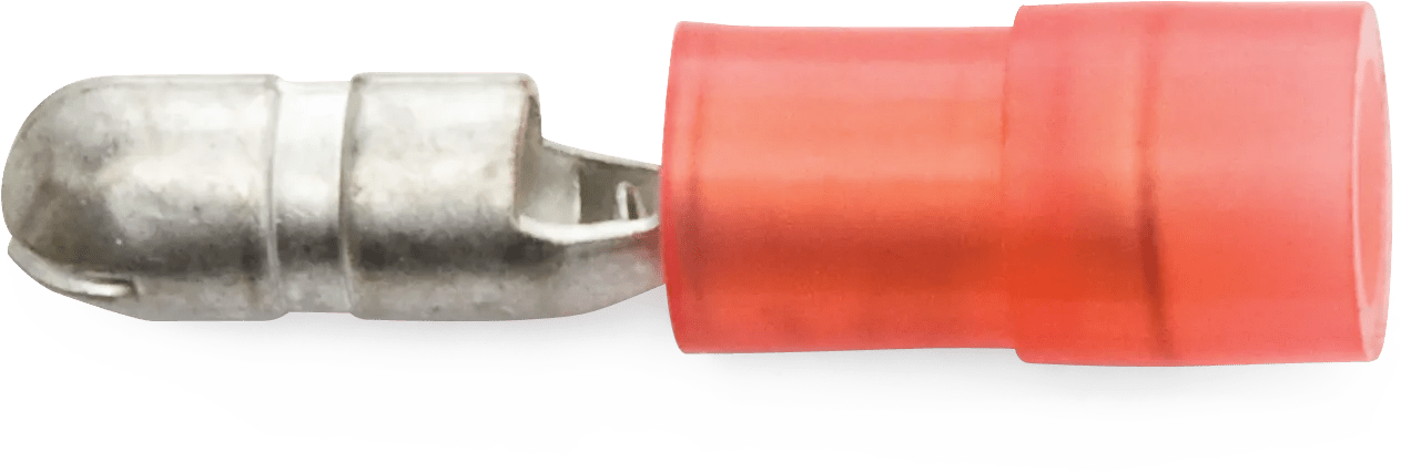 22 - 18 AWG Red Nylon Insulated Enduralon™ Male Snap "Bullet" Plug - 50 Pack