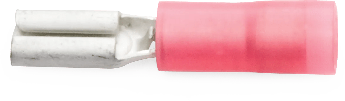 22 - 18 AWG Red Nylon Insulated Enduralon™ Special Female (7/64" Tab) Quick Slide Terminal - 50 Pack